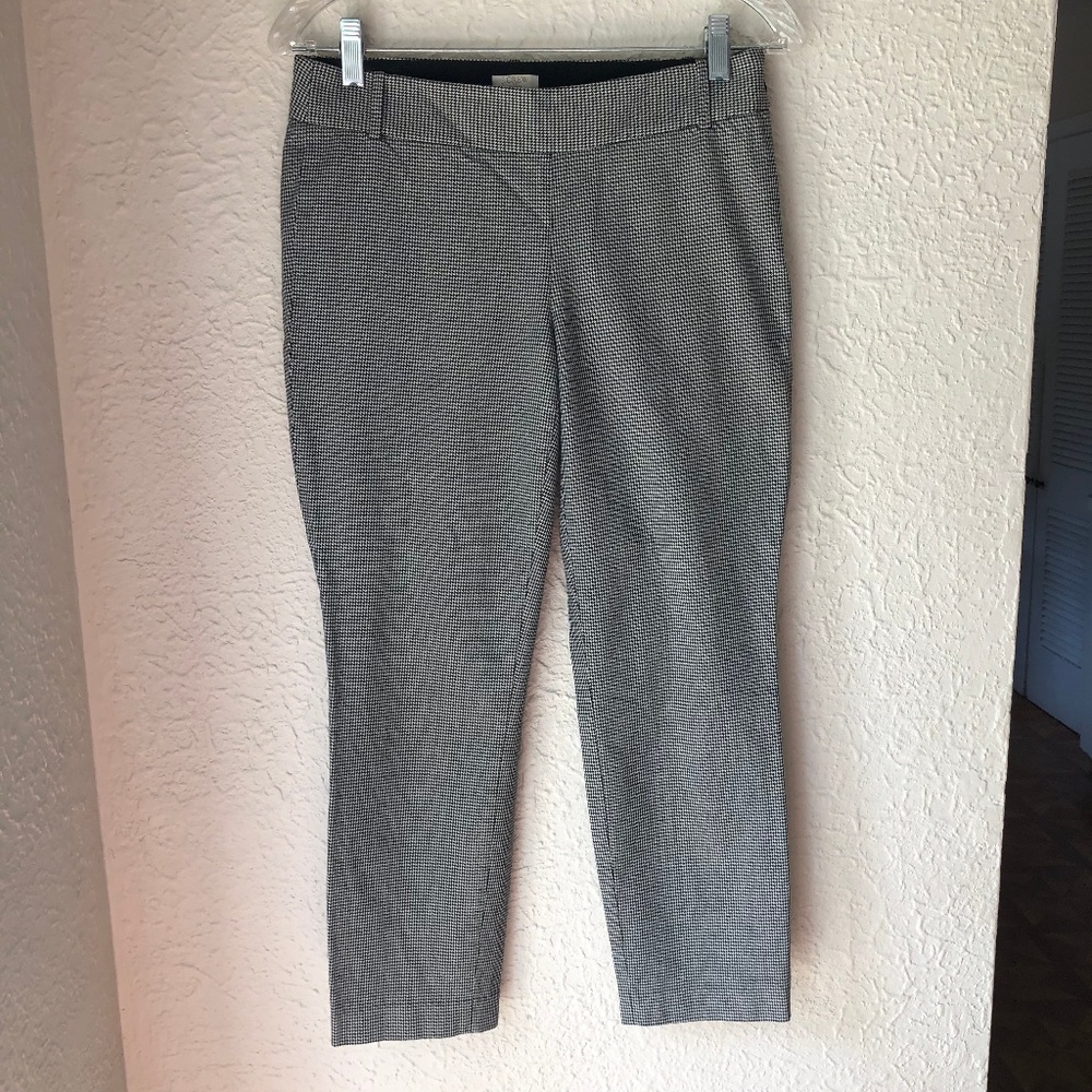 J Crew Houndstooth Black & White Crop Pants size 2